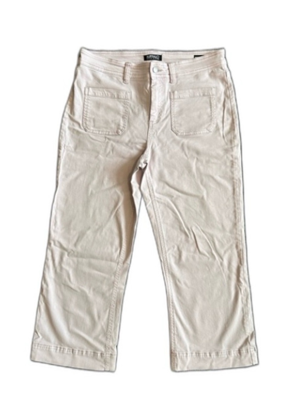 Buffalo David Bitton Light Pink High-Rise Wide Leg Stretch Crop Pants | SIZE 12